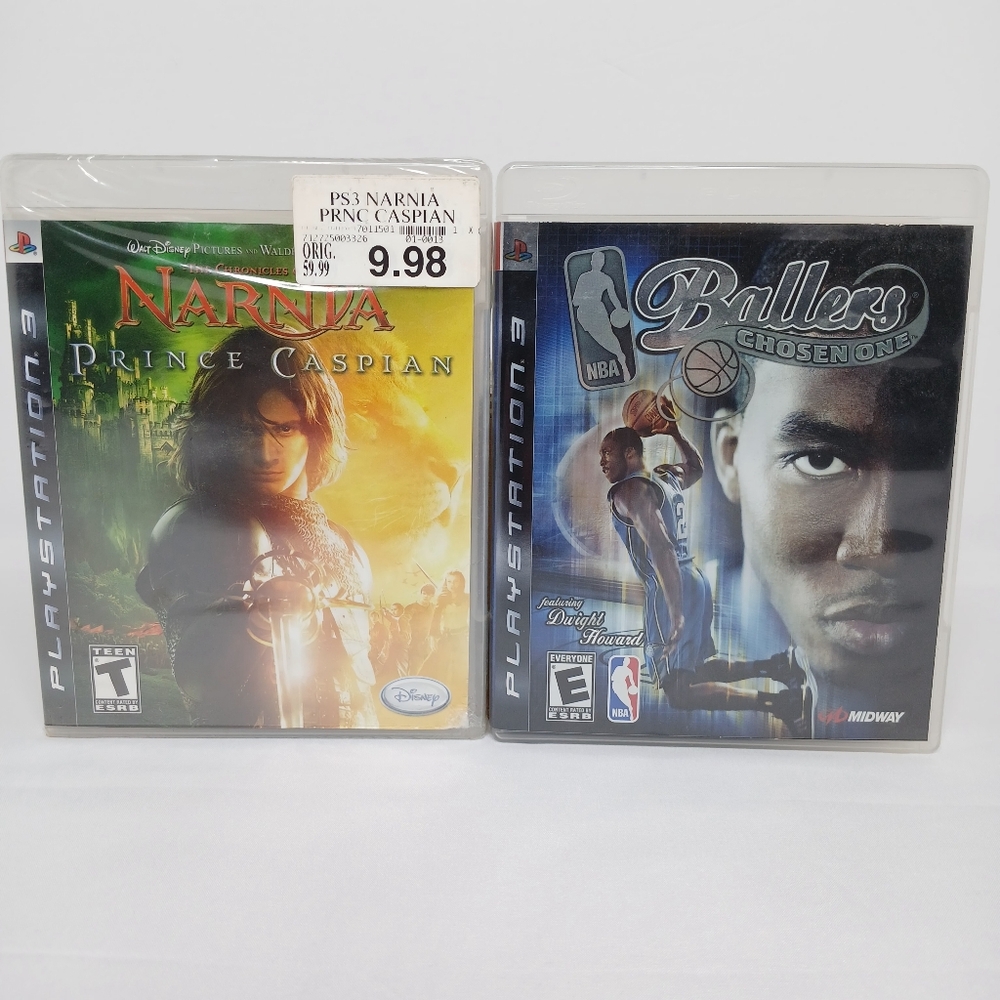 PS3 Video Game Lot Of 2 Narnia Prince Caspian (Sealed) & Ballers Chosen One READ